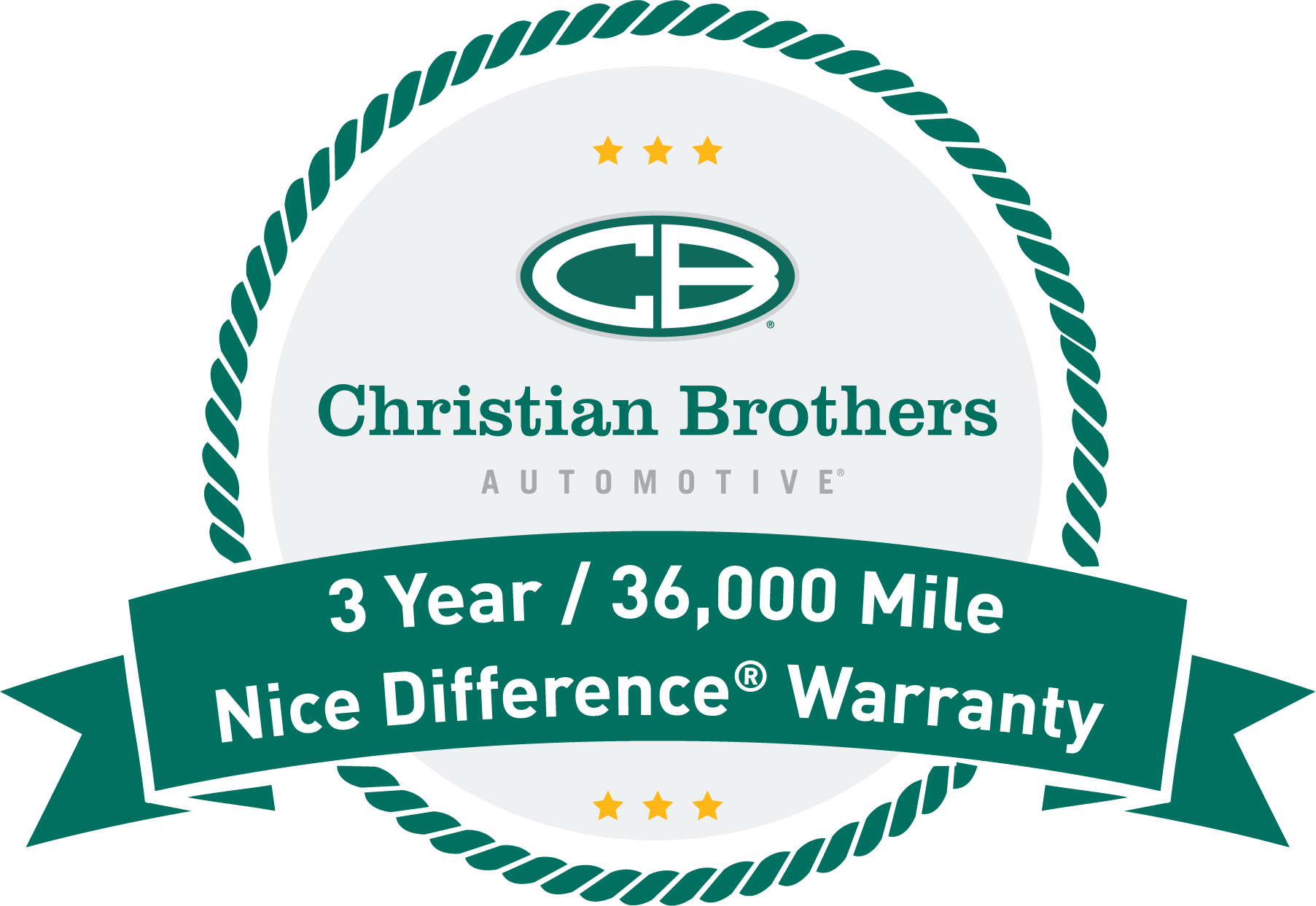 CBA 3 year/36,00 Mile Nice Difference Warranty