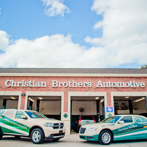 CBAC car in front of shop