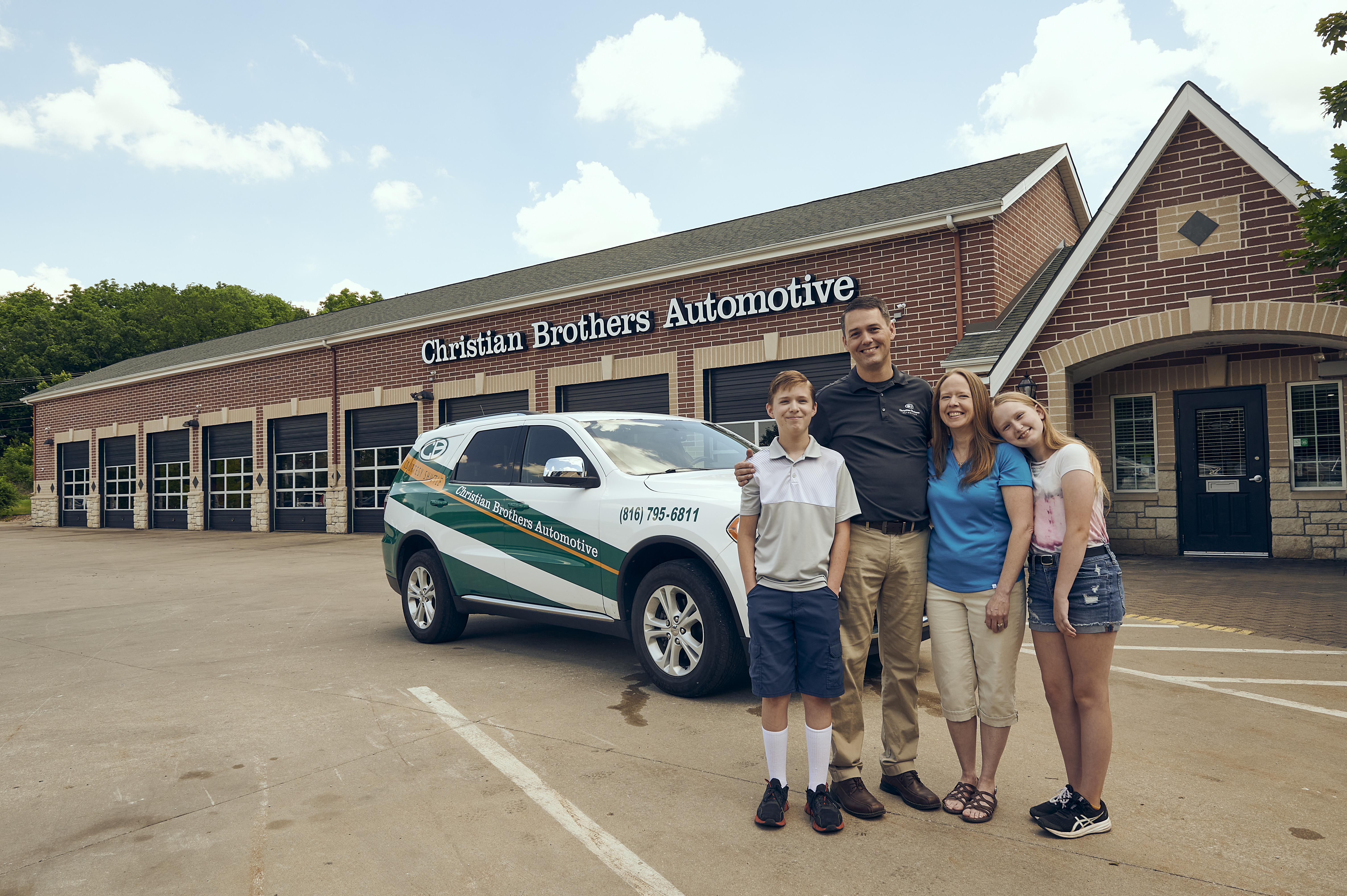 CBAC car in front of shop