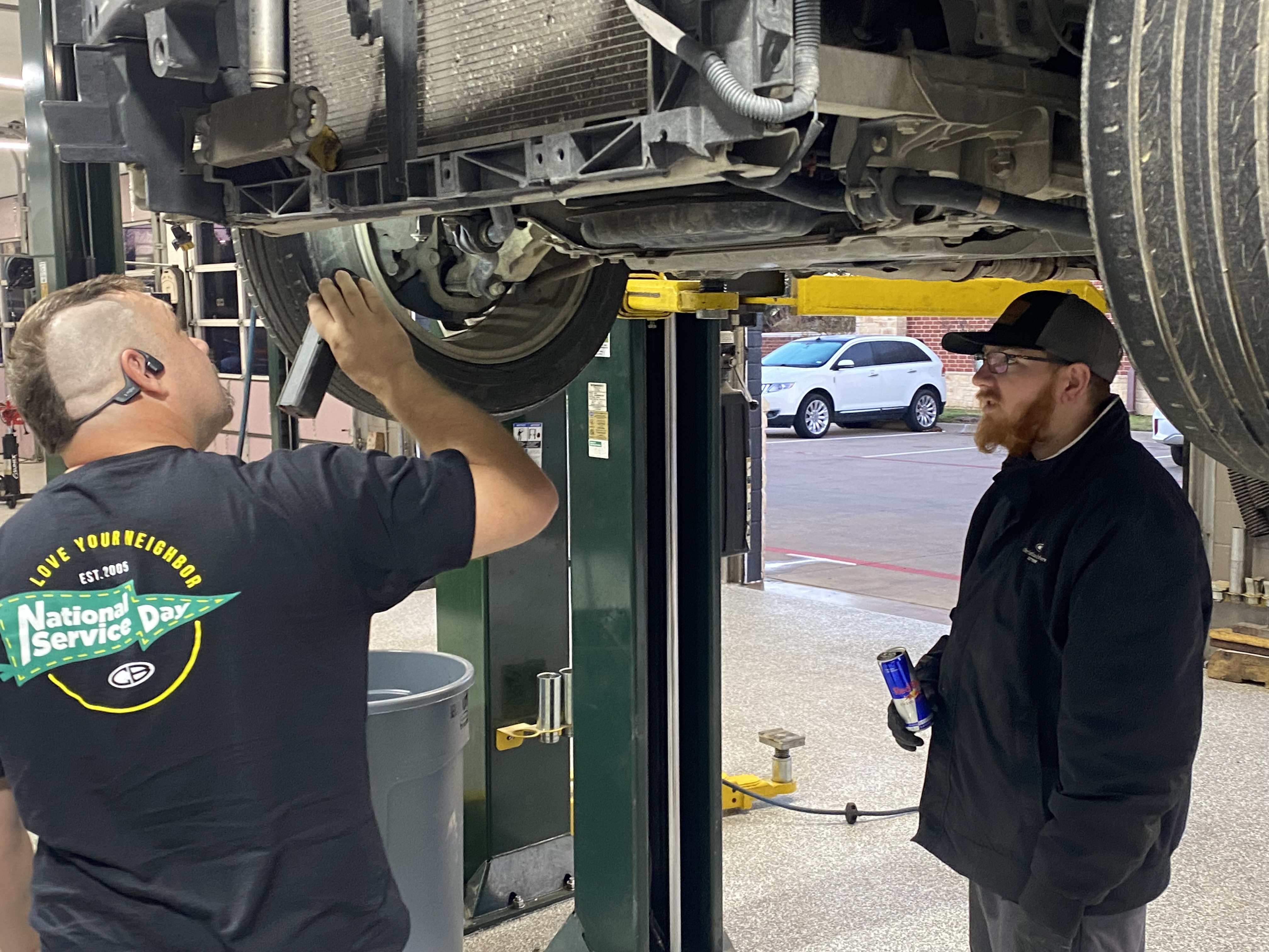 National Service Day 2025 - Oil change in progress