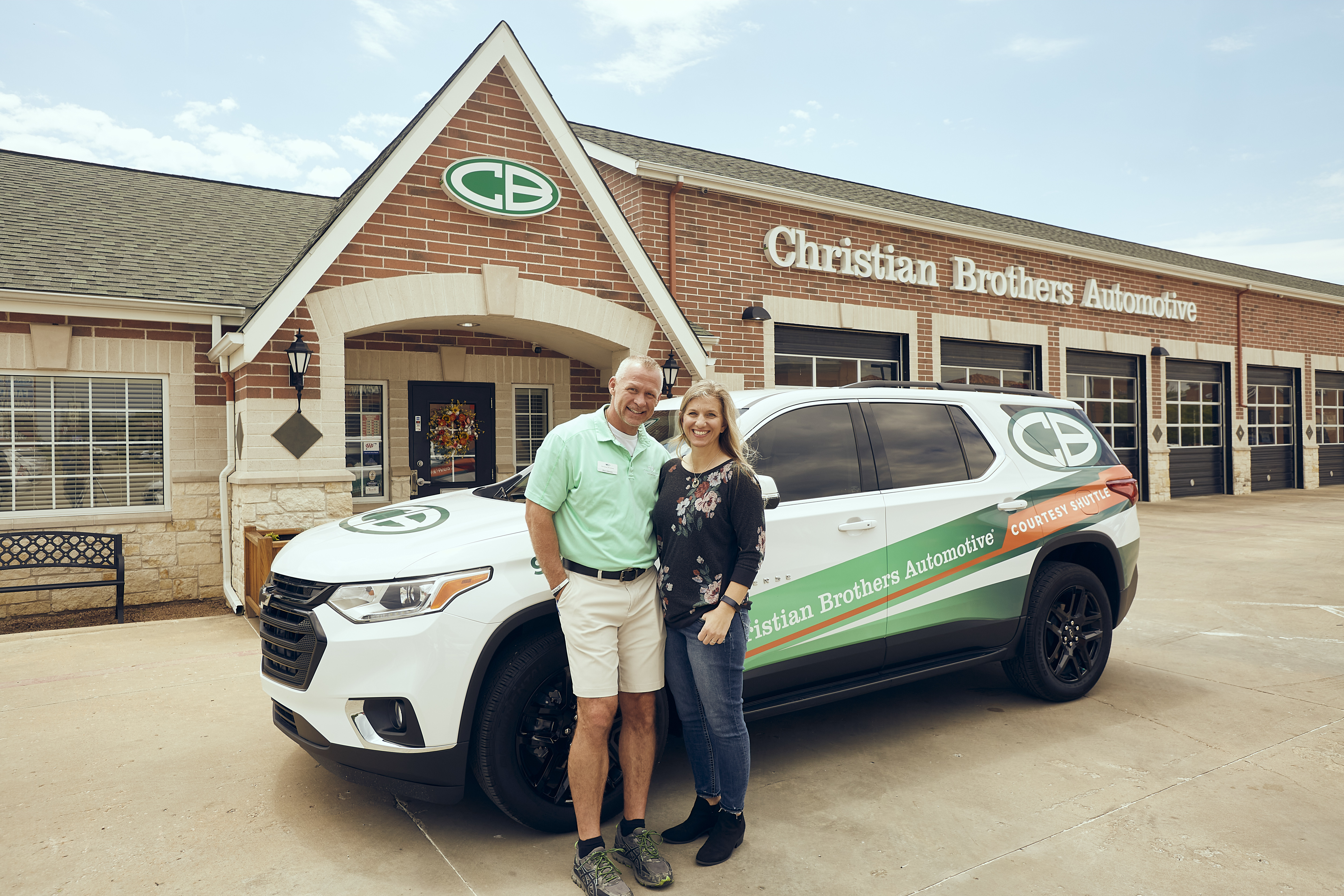 CBAC car in front of shop